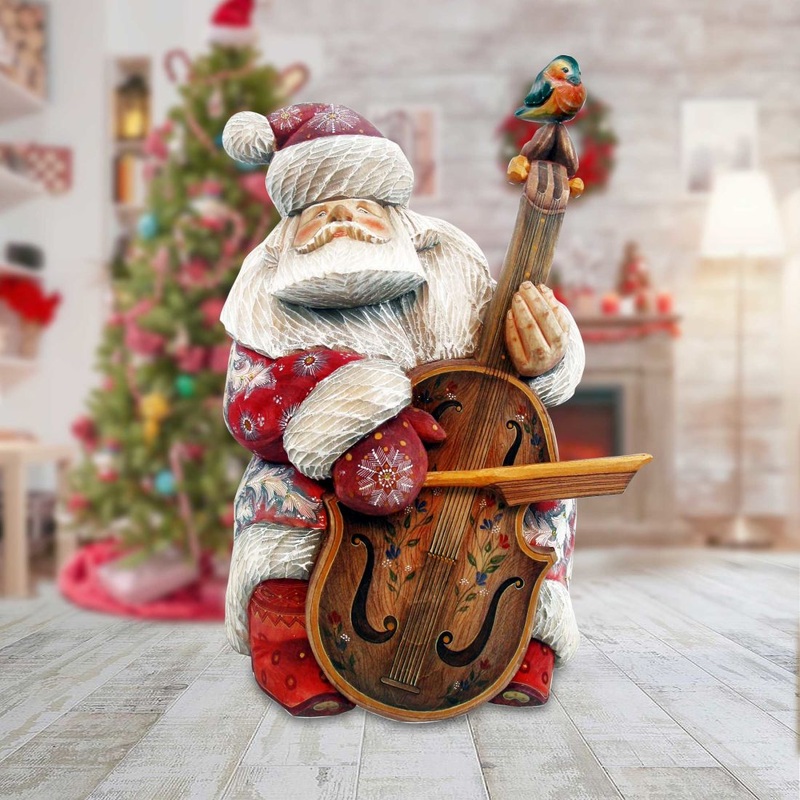 Jolly Orchestra Santa Hand-Painted WOODCARVED Masterpiece by G. DeBrekht – Christmas Decor – 216210