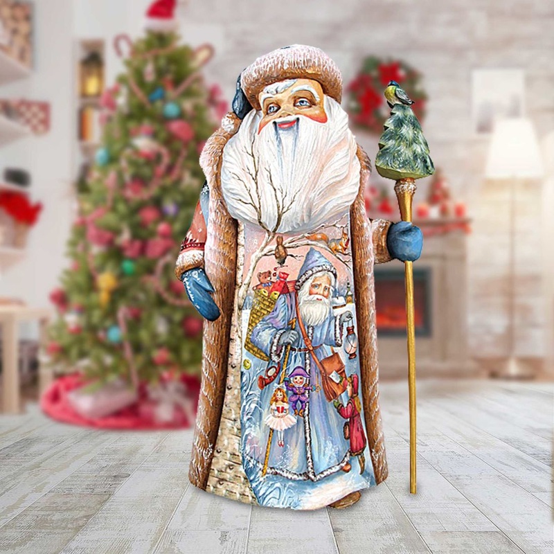 Land of Sweets Santa Hand-Painted WOODCARVED Masterpiece by G. DeBrekht – Christmas Decor – 241200