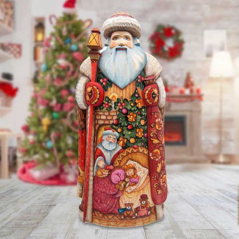 Night Before Christmas Hand-Painted WOODCARVED Masterpiece by G. DeBrekht – Christmas Decor – 215639