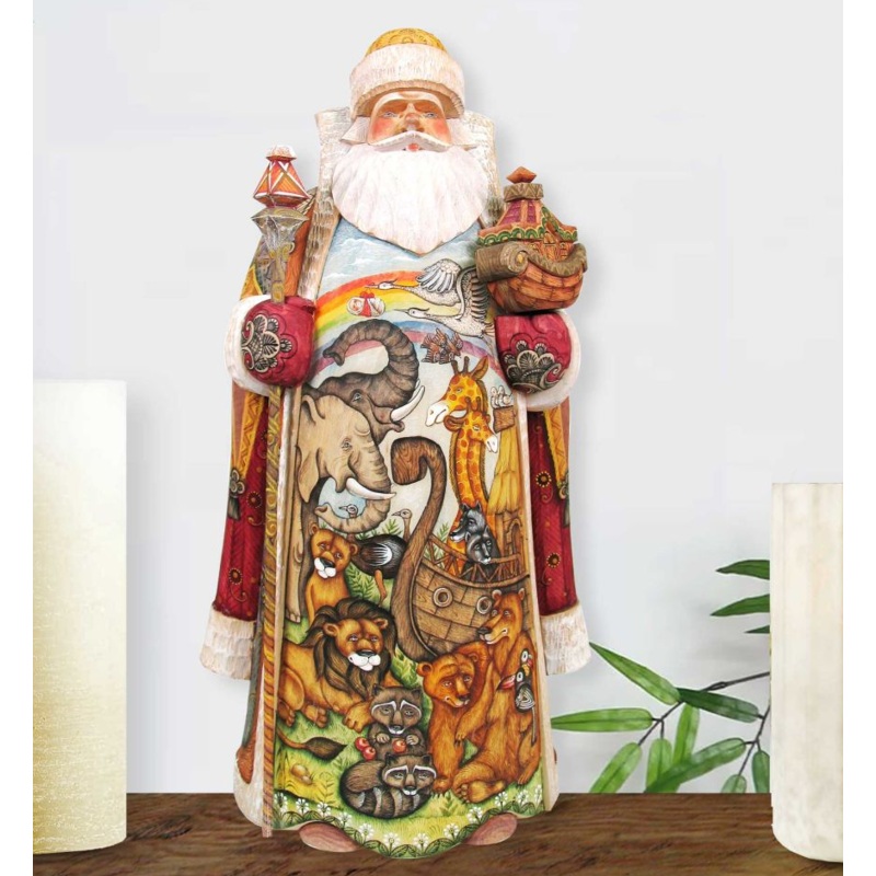 Noah’s Ark Santa devotion Santa Hand-Painted WOODCARVED Masterpiece by G. DeBrekht – Nativity Holiday Decor – 215831 *** PRE-ORDER – Handmade Just for You! ***