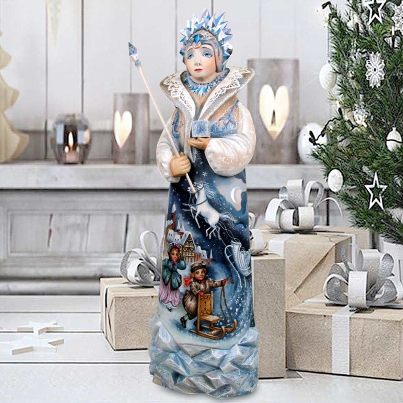 Snow Queen Hand-Painted WOODCARVED Masterpiece by G. DeBrekht – Christmas Decor – 241980 – SPECIAL ORDER *** PRE-ORDER – Handmade Just for You! ***