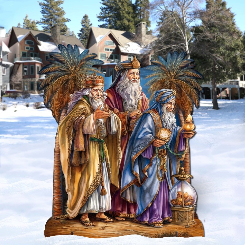 Three Wise Men Outdoor Decor by G. Debrekht – Nativity Holiday Decor – 8611040F