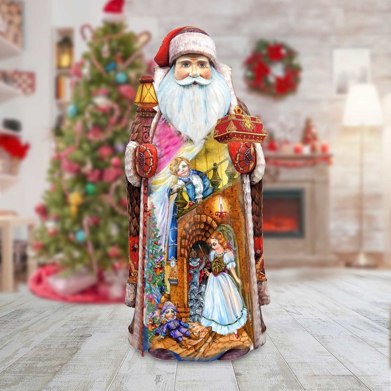 To the rescue Santa Hand-Painted WOODCARVED Masterpiece by G. DeBrekht – Christmas Decor – 241180-2