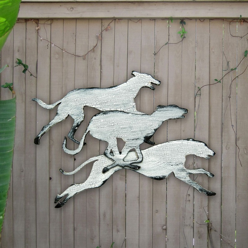 Track Dogs Rustic Wooden Wall Decor by G. DeBrekht – Nature Wildlife Decor  – G98122S3