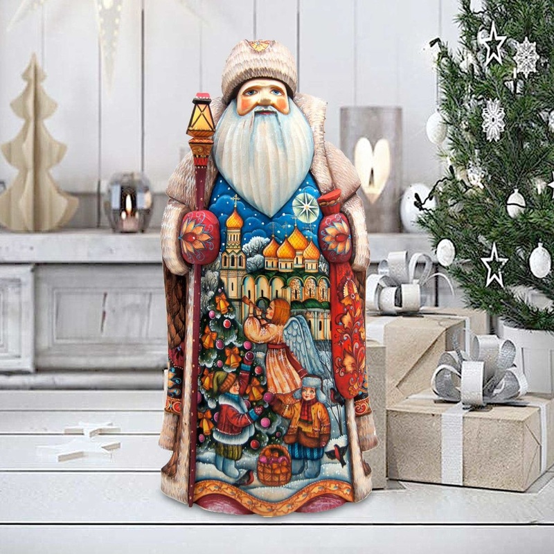Waiting for Christmas Santa Hand-Painted WOODCARVED Masterpiece by G. DeBrekht – Nativity Holiday Decor – 241135