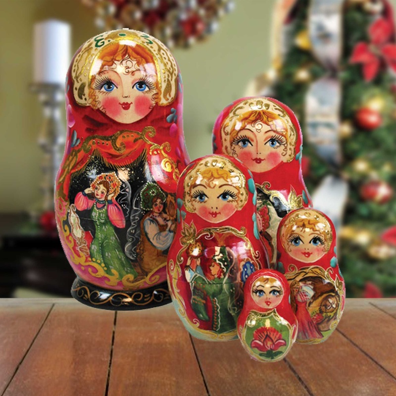 Beautiful Girls Matreshka Nesting Doll Set of 5 by G. DeBrekht – 1300922