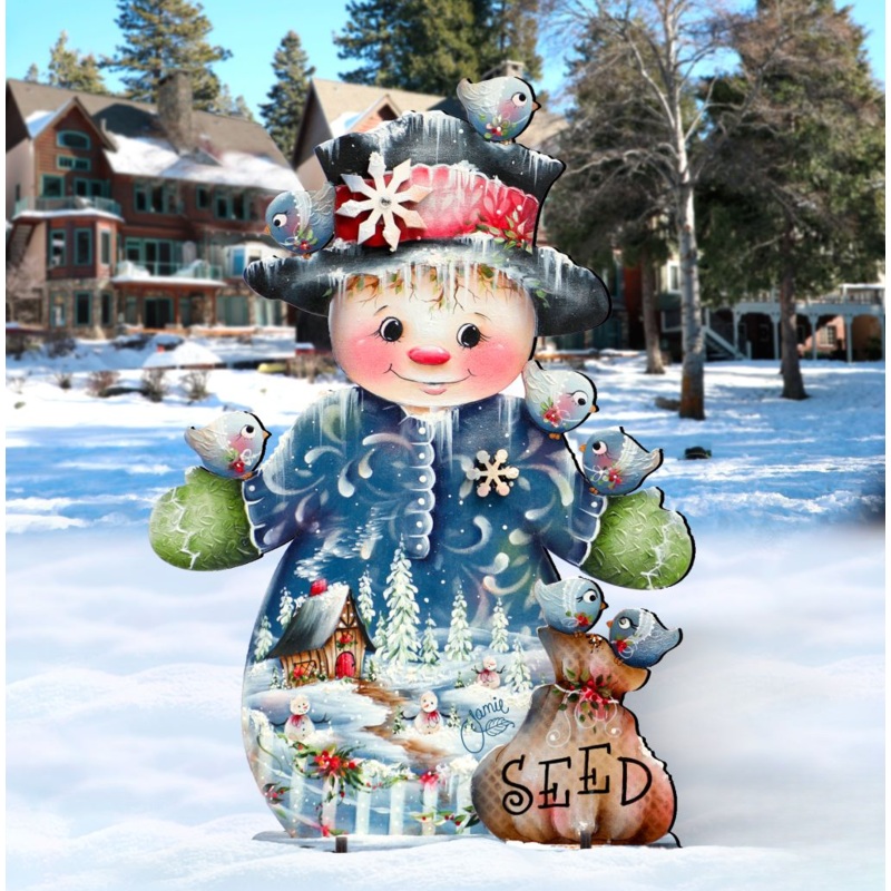 Blue Seed Freezing Christmas Outdoor Yard Sign by Jamie Mills-Price Christmas Santa Snowman Decor – 8457511F