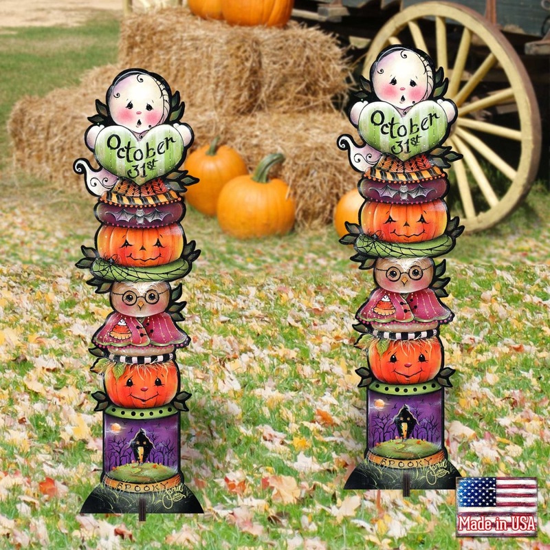 Boo Walkway Greeters Set of 2 Halloween Outdoor Decor by Jamie Mills-Price – Thanksgiving Halloween Decor – 8457802F-S2