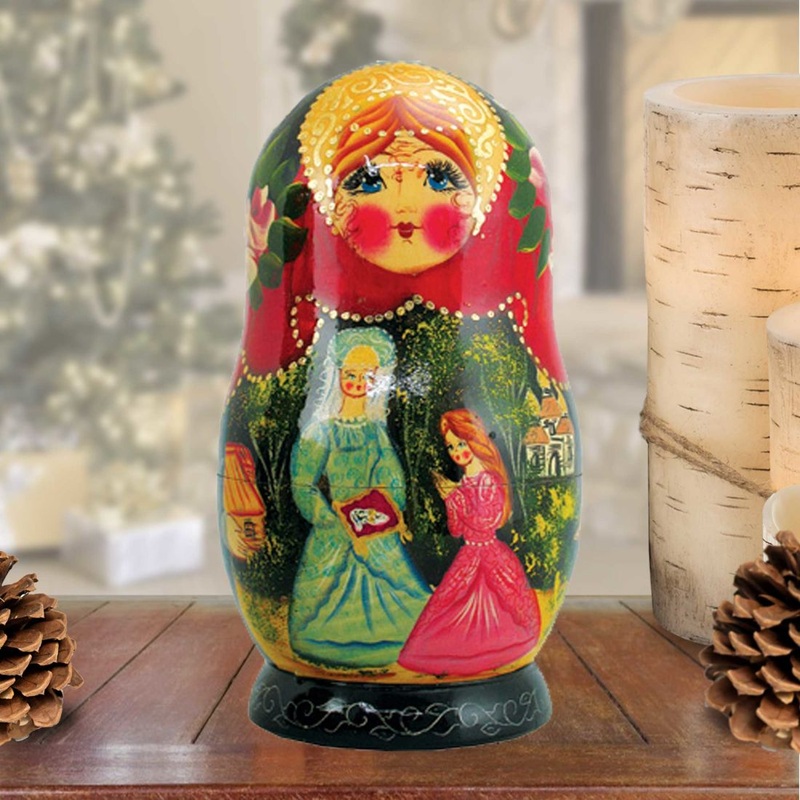 Cinderella Matreshka Nesting Hand-Painted Doll Set of 5 by G. DeBrekht – Christmas Decor – 1300925