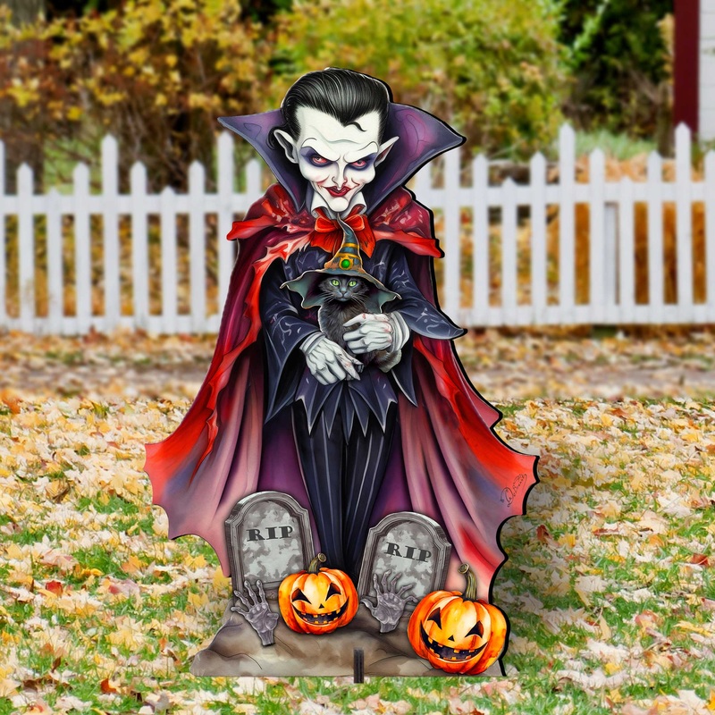 Dracula Freestanding Outdoor Yard Decor by G. Debrekht – Halloween Decor- 8652822F