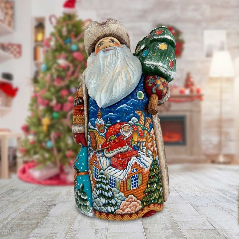 Evergreen Dance Santa Hand-Painted WOODCARVED Masterpiece by G. DeBrekht – Christmas Dcor – 241137