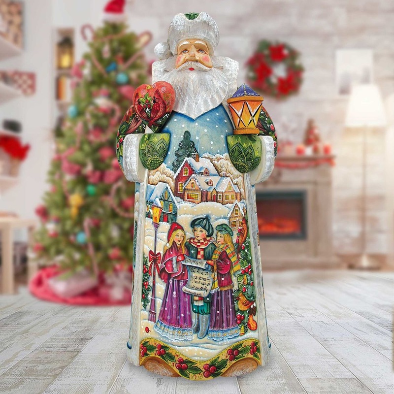 In Harmony Santa Hand-Painted WOODCARVED Masterpiece by G. DeBrekht – Christmas Decor – 213311