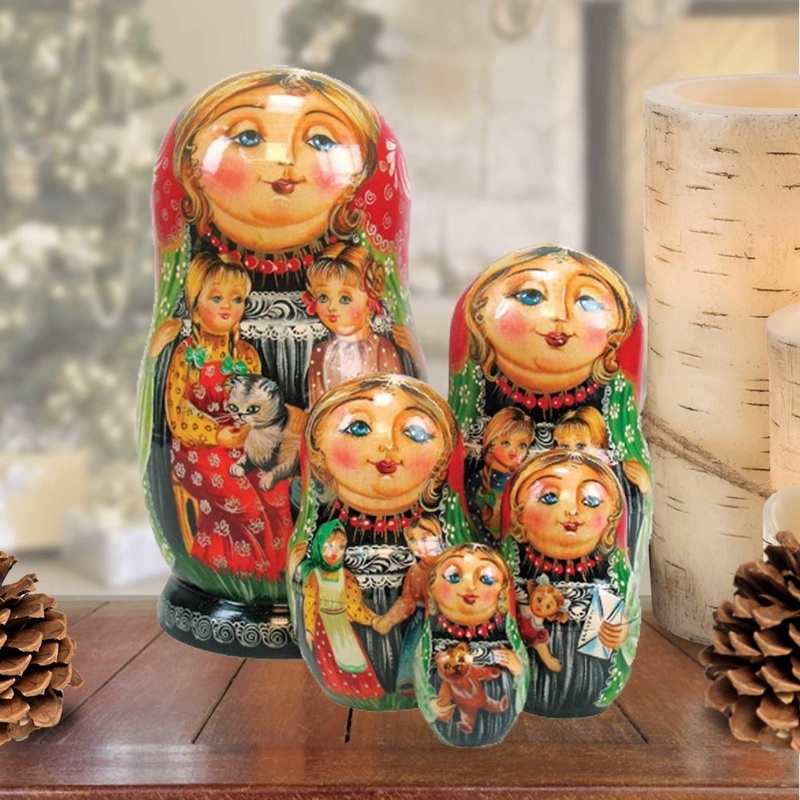 Little Chick Matreshka Stacking Hand-Painted Dolls Set of 5 by G. DeBrekht – Christmas Decor – 1300933