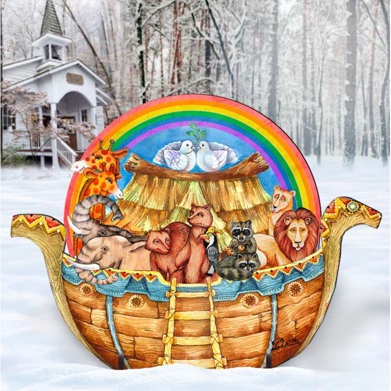 Noah’s Ark Nativity Outdoor Decor by G. DeBrekht – Nativity Holiday Decor – 8114050F