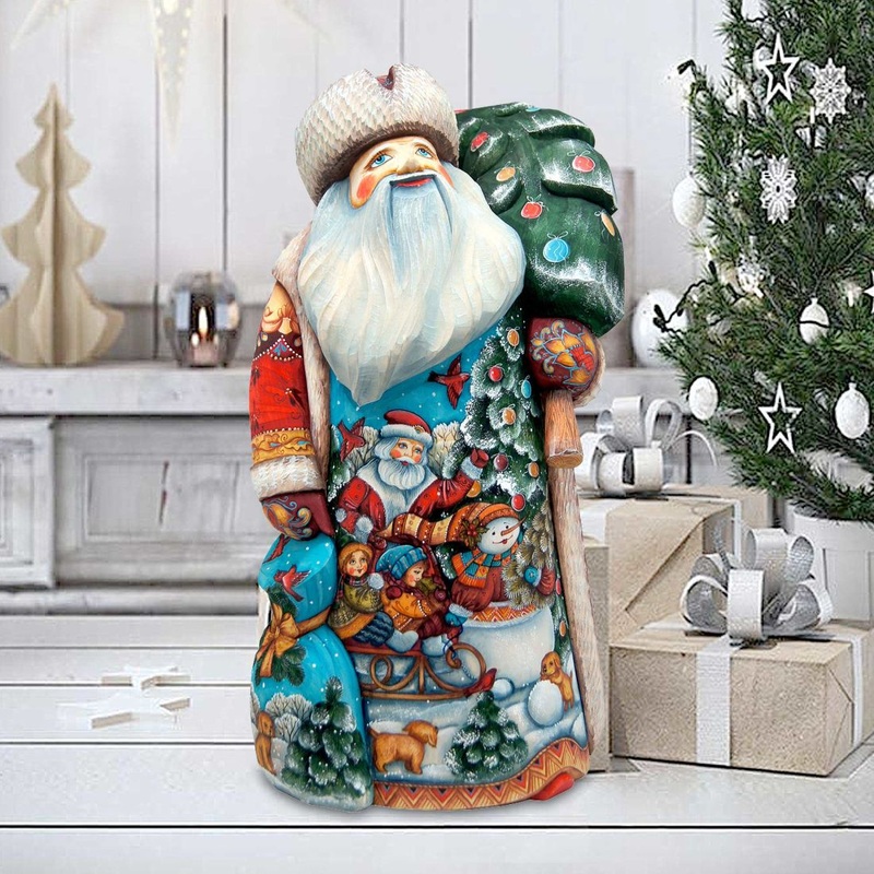 Santa Helpers Hand-Painted WOODCARVED Masterpiece by G. DeBrekht – Christmas Decor – 241134