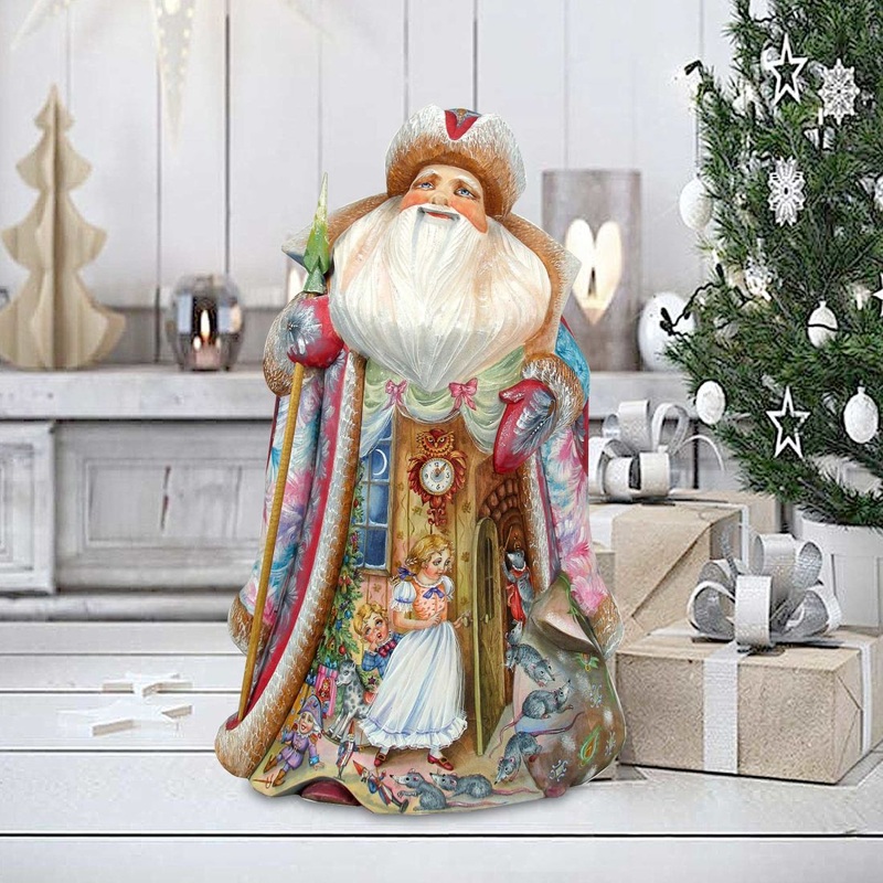 To the land of Snow Santa Hand-Painted WOODCARVED Masterpiece by G. DeBrekht – Christmas Decor – 241160