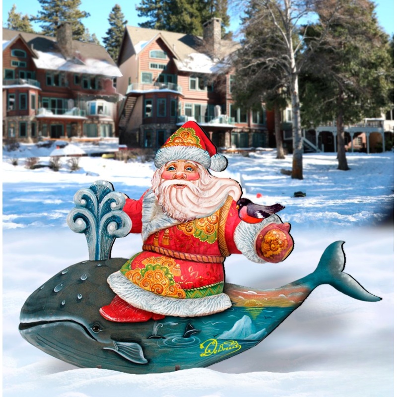 Whale Tail Christmas Outdoor Decor by G. DeBrekht – Christmas Santa Snowman Decor – 8117827F