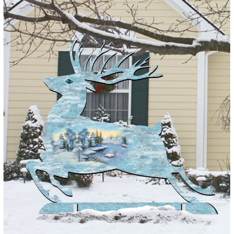 Woodsy Deer Wildlife Outdoor Decor by G. DeBrekht – Wildlife Holiday Decor – 8198211-2F