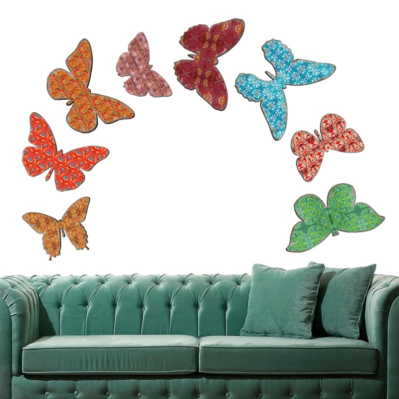 8-Piece Wooden Wall Decor Butterflies by  – Designocracy – G98719S8