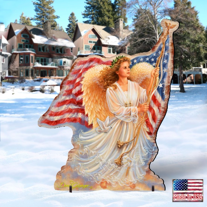 American Christmas Decor by D Gelsinger – Freedom Angel Holiday Outdoor Decor – 8461021F-0107