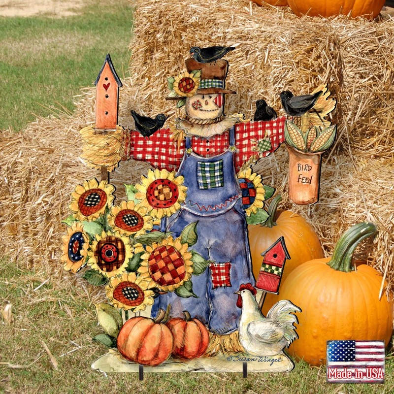 Bethany Scarecrow Halloween Outdoor Decor by Susan Winget – Thanksgiving Halloween Decor – 8471201F-SW