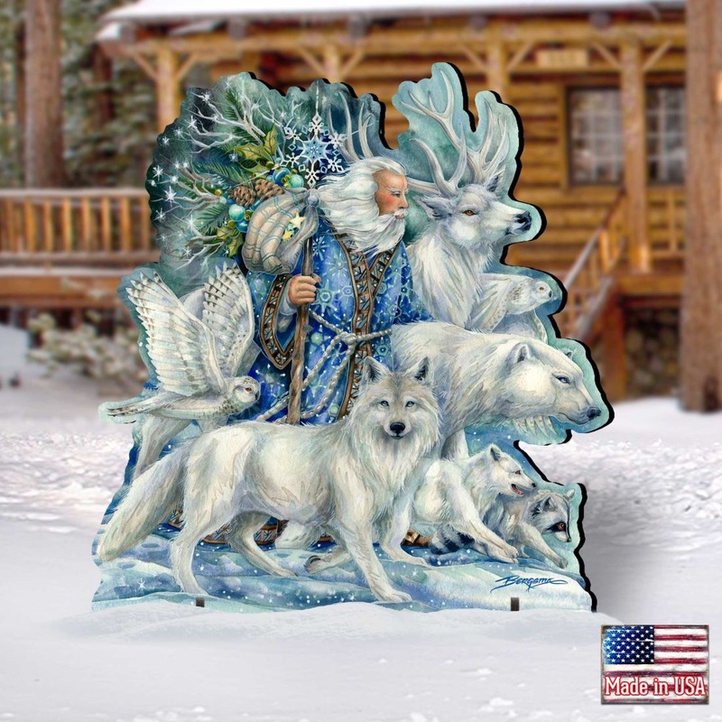 Cool Winds Father Winter Animals Wildlife Outdoor Decor by J. Bergsma – Wildlife Holiday Decor – 8591862F-JB