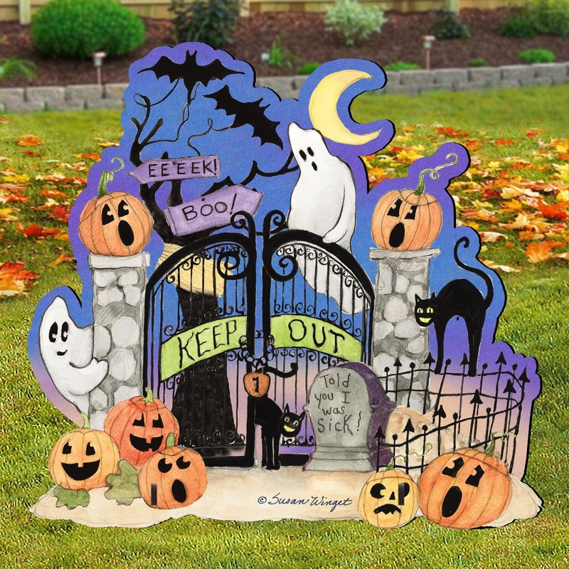 Halloween Scene Outdoor Decor by Susan Winget – Designocracy – 8471205F-SW