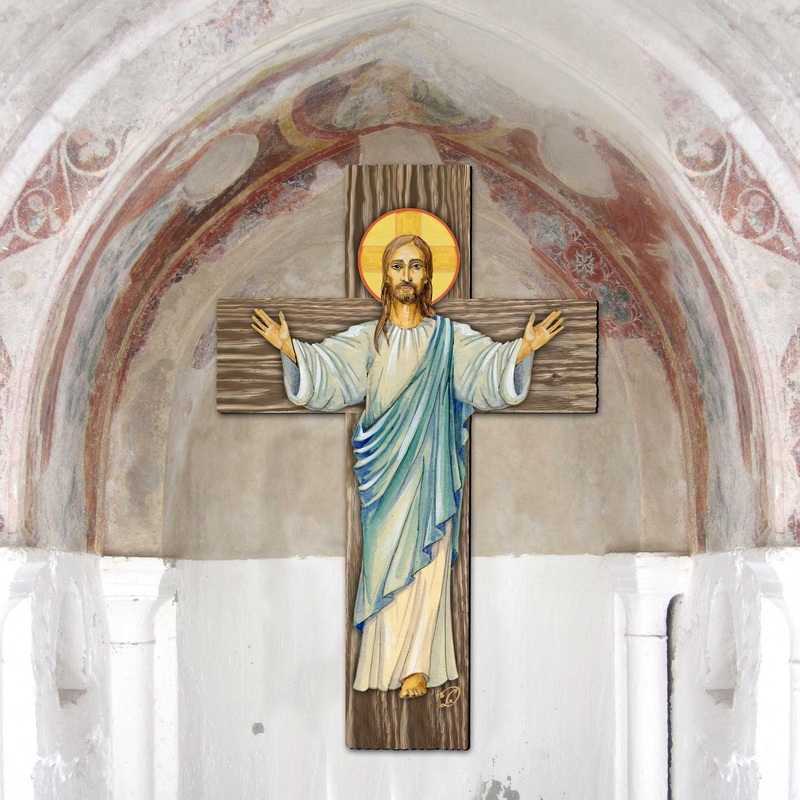 Jesus Cross Outdoor Decor by G. DeBrekht – Nativity Holiday Decor – 8191166-2F