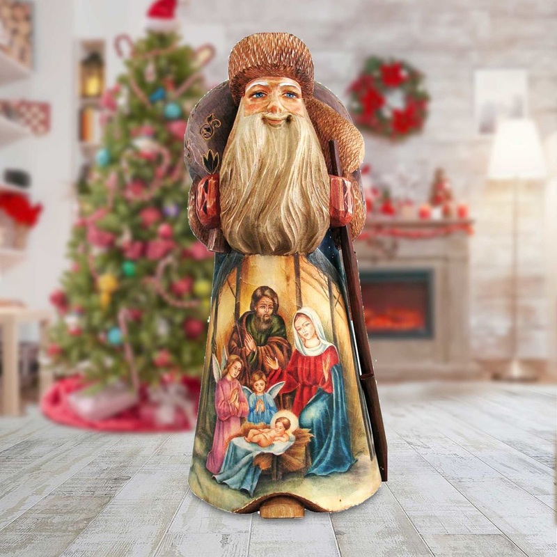 Nostalgic Nativity Hand-Painted WOODCARVED Masterpiece by G. DeBrekht – Nativity Holiday Decor – L2917352