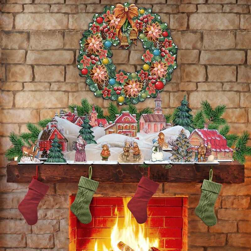 Old World Christmas Village Dcorative Set of 19 by G. DeBrekht – Christmas Dcor – 852710-S19