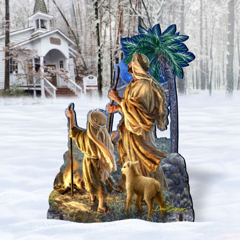 Shepherds Keeping Watch Nativity Outdoor Decor by D. Gelsinger – Nativity Holiday Decor – 8461023F-1838