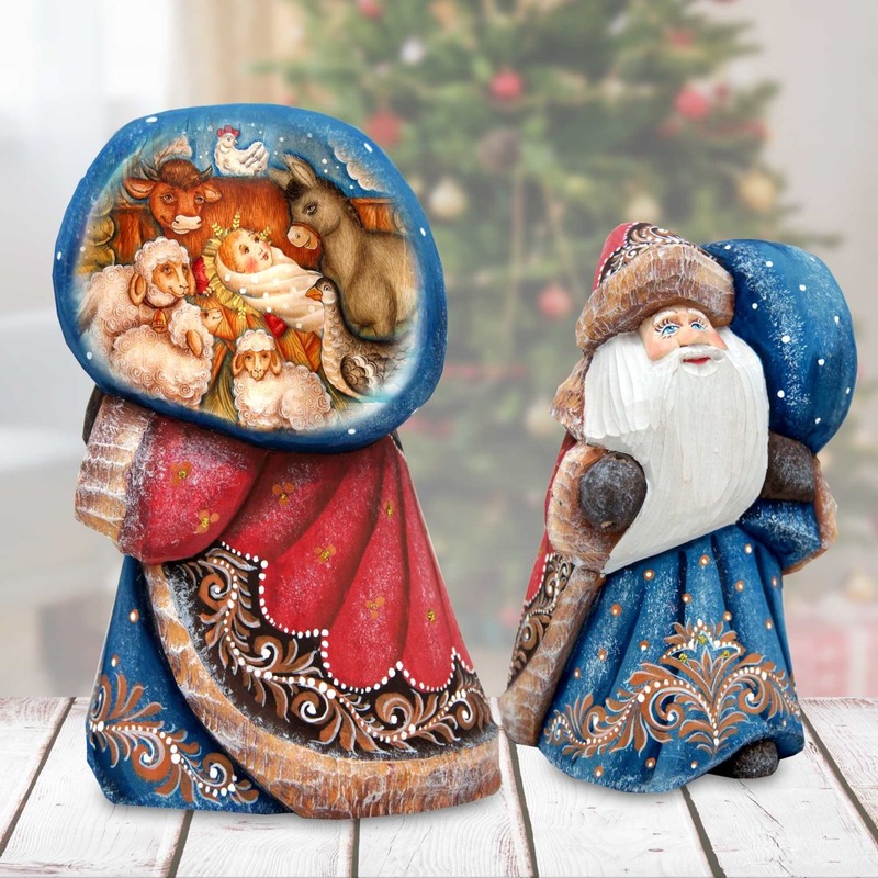 Along the Way Santa Hand-Painted WOODCARVED Masterpiece by G. DeBrekht – Nativity Holiday Decor – 8215550 *** PRE-ORDER – Handmade Just for You! ***
