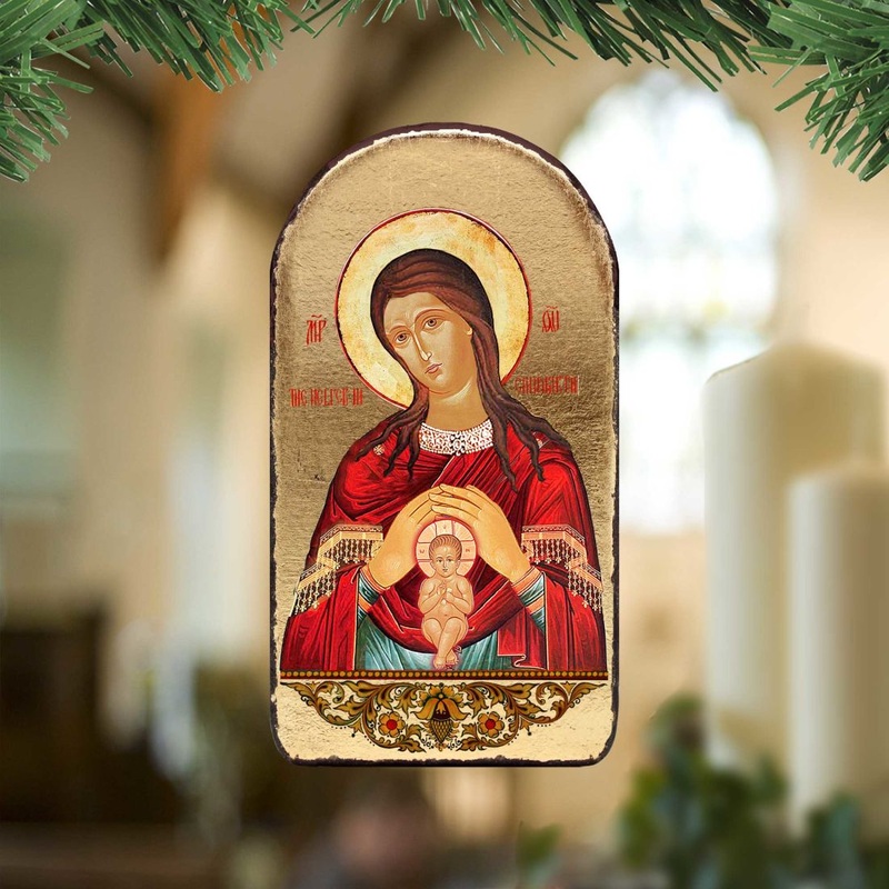 Blessed Virgin Mary Life-giving Religious Christian Sacred Icon Ornament – Inspirational Icon Decor – 87017