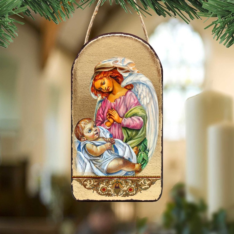 Blessing Angels Religious Christian Sacred Icon Ornament – Inspirational Icon Decor – 87028