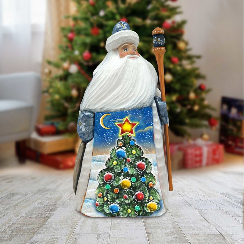 Christmas Tree Santa Hand-Painted WOODCARVED Masterpiece by G. DeBrekht – Christmas Decor – 821560
