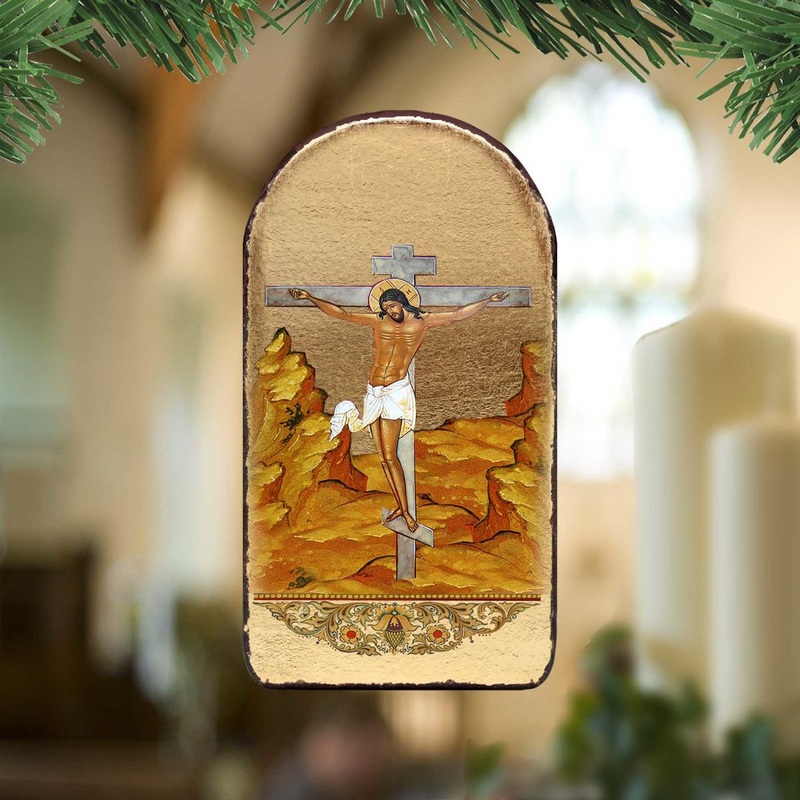 Crucifixion Religious Christian Sacred Icon Ornament – Inspirational Icon Decor – 87058