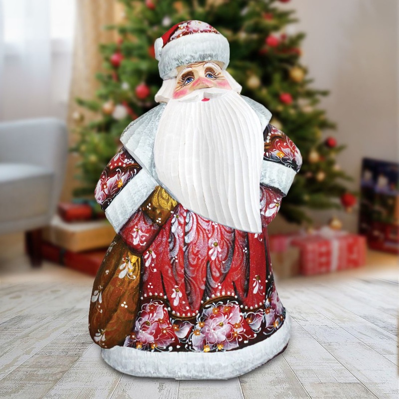 Dancing Santa in Red Hand-Painted WOODCARVED Masterpiece by G. DeBrekht – Christmas Decor – 8201012 *** PRE-ORDER – Handmade Just for You! ***