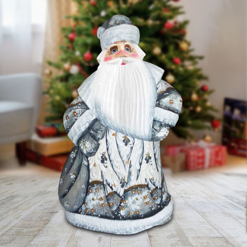 Dancing White Santa Hand-Painted WOODCARVED Masterpiece by G. DeBrekht – Christmas Decor – 8201014