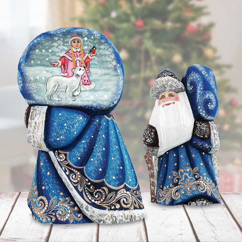 Delightfully Fun Yuletide Santa Hand-Painted WOODCARVED Figurine by G. DeBrekht – Christmas Decor – 8215545 *** PRE-ORDER – Handmade Just for You! ***
