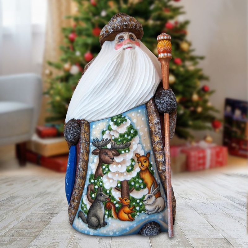 Forest Gathering Hand-Painted WOODCARVED Masterpiece by G. DeBrekht – Wildlife Holiday Decor – 8214853
