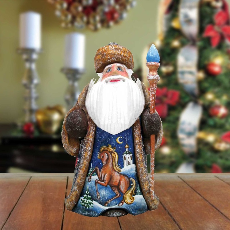 Galloping Horse Hand-Painted WOODCARVED Masterpiece by G. DeBrekht – Wildlife Holiday Decor – 821062 *** PRE-ORDER – Handmade Just for You! ***