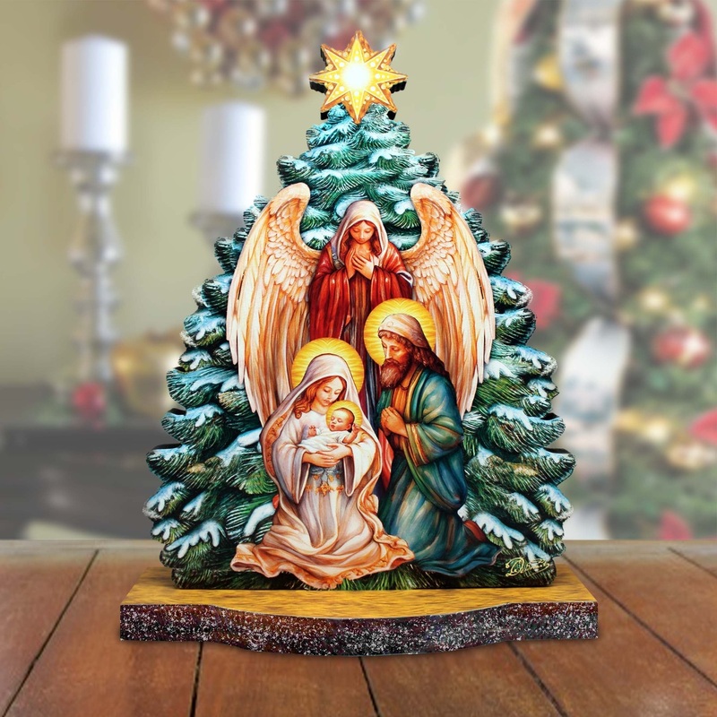 Graceful Angel Nativity Limited Edition Wooden Figurine by  – Centerpiece for Holiday Decor – 89306