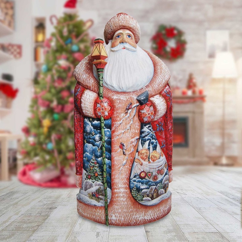 Guardian of Christmas Santa Hand-Painted WOODCARVED Masterpiece by G. DeBrekht – Nativity Holiday Decor – L291831 – SPECIAL ORDER