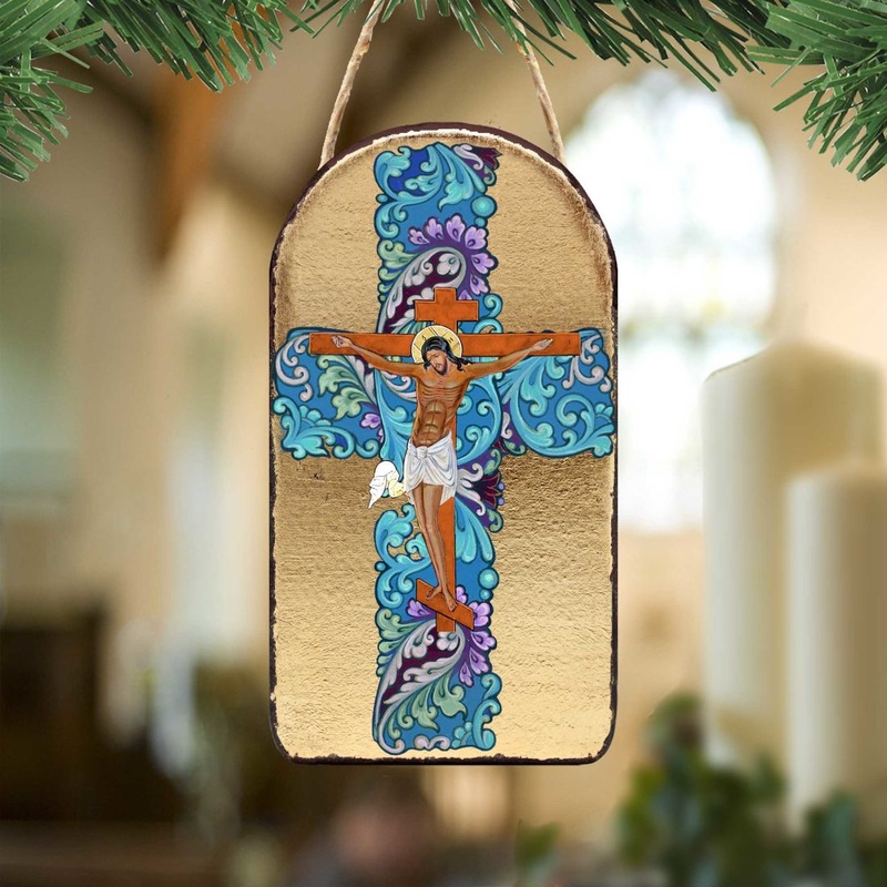 Jesus Cross Religious Christian Sacred Icon Ornament – Inspirational Icon Decor – 87030