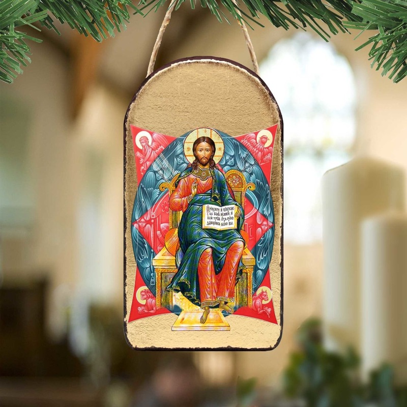 Jesus Religious Orthodox Sacred Icon Ornament – Inspirational Icon Decor – 87047