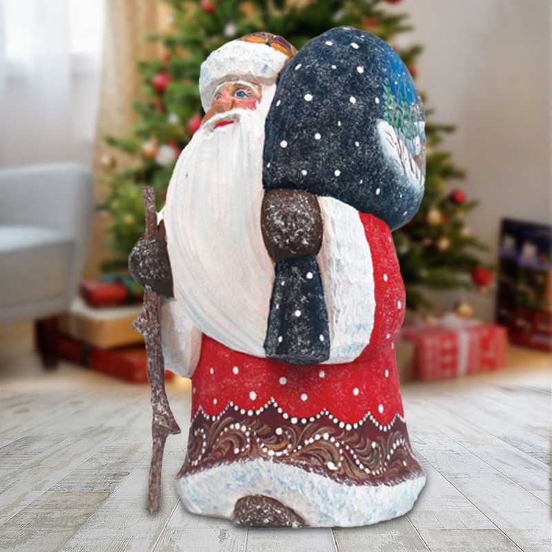 Merry Yuletide Wanderer Hand-Painted WOODCARVED Masterpiece by G. DeBrekht – Christmas Decor – 821061 *** PRE-ORDER – Handmade Just for You! ***