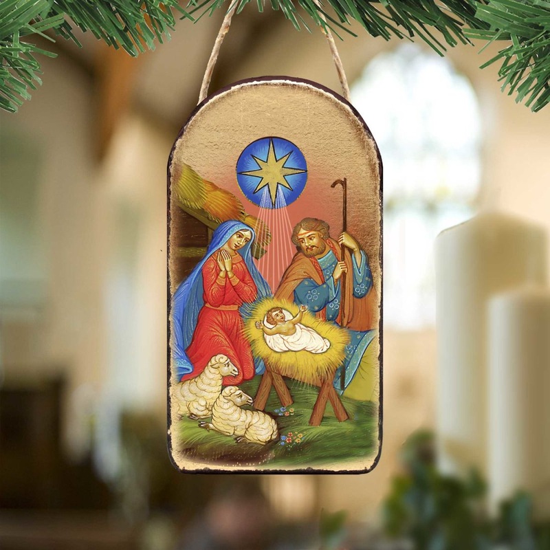 Nativity of Birth Religious Orthodox Sacred Icon Ornament – Inspirational Icon Decor – 87019