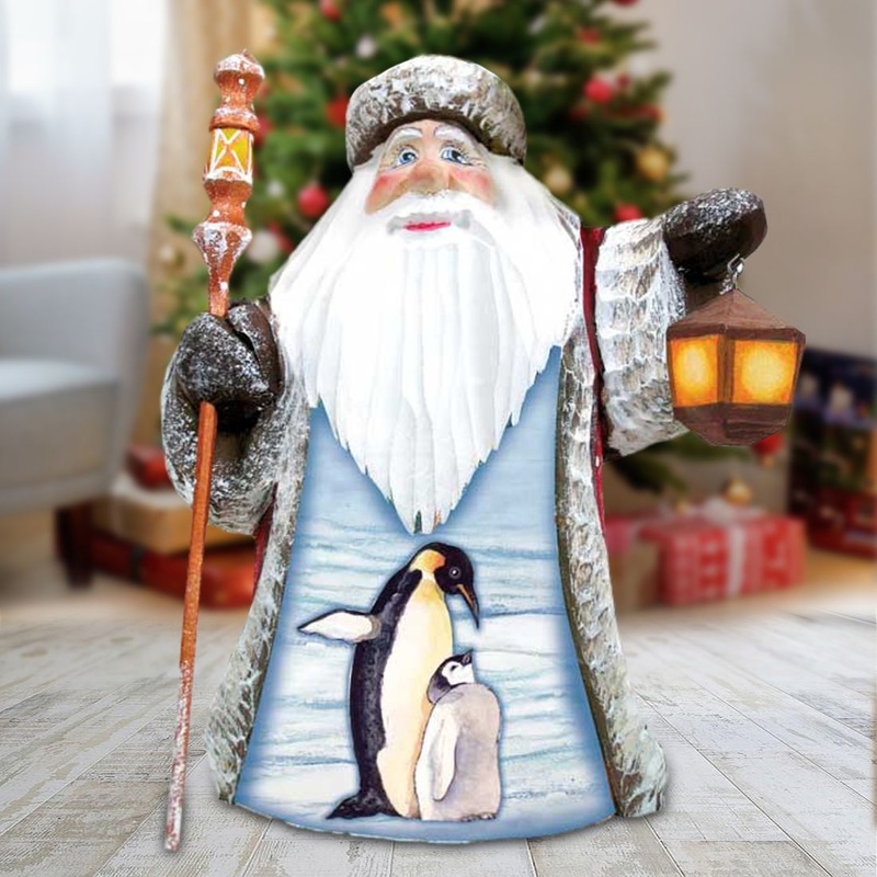 Penguin Love Hand-Painted WOODCARVED Masterpiece by G. DeBrekht – Wildlife Holiday Decor – 8215582 *** PRE-ORDER – Handmade Just for You! ***