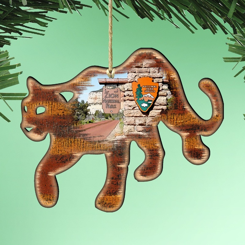 Puma Wooden Ornaments – Tree Ornament by Nature Wonders – Wildlife Holiday Decor – 8198236