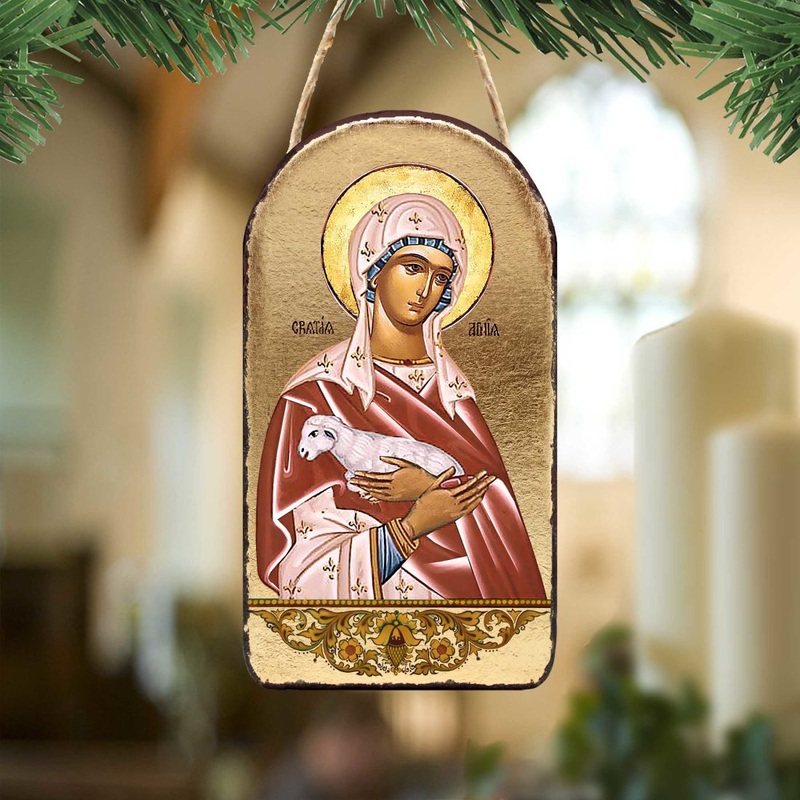 Saint Agnia Religious Christian Sacred Icon Ornament – Inspirational Icon Decor – 87025